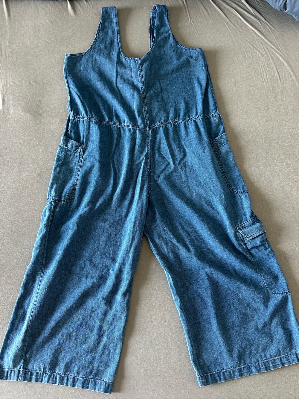 Pilcro Indigo Blue Denim Wide-Leg Jumpsuit - Picture 3 of 5